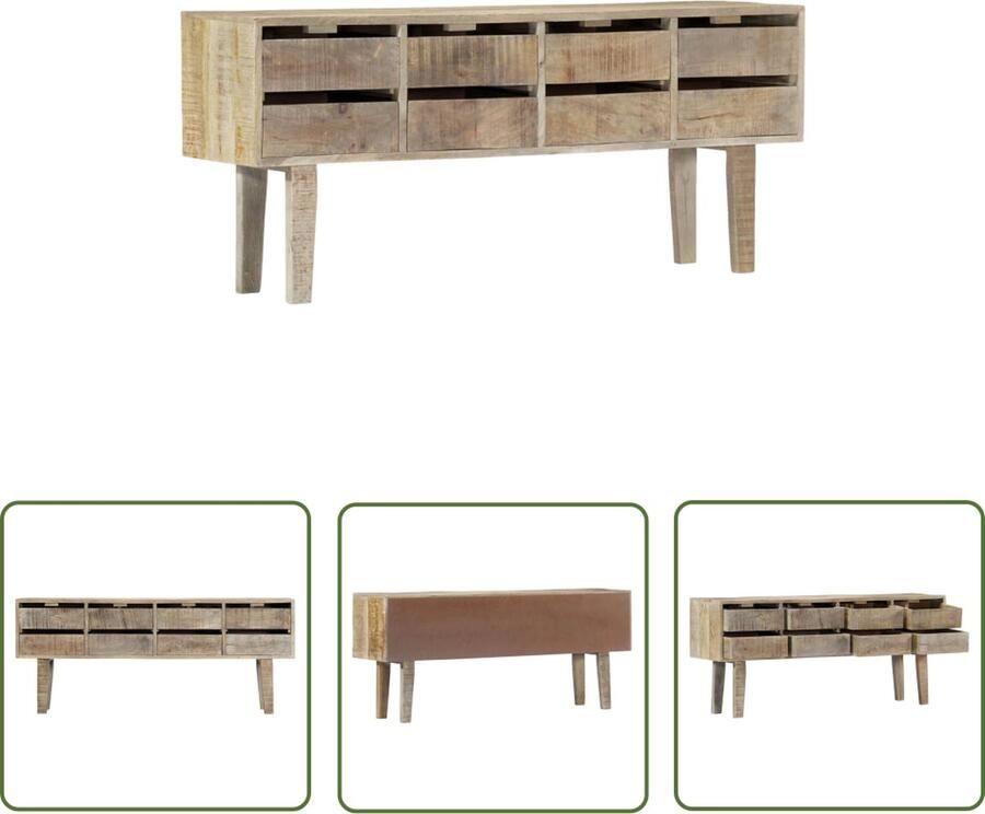 The Living Store Dressoir 140x30x60 cm massief mangohout Ladekast Dressoir Mangohout Vintage Landelijk