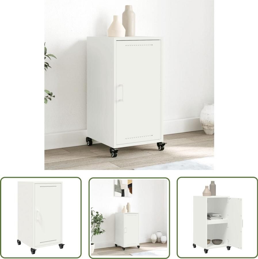 The Living Store Dressoir 36x39x72 cm staal wit Dressoir Staaldraad Dressoir Modern Dressoir Wit Dressoir Opbergmeubel