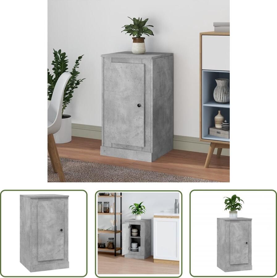 The Living Store Dressoir 37 5x35 5x67 5 cm bewerkt hout betongrijs Dressoir Houten Dressoir Grijze Dressoir Vintage Dressoir Modern Dressoir