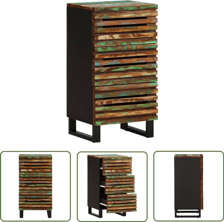 The Living Store Dressoir 40x34x75 cm massief acaciahout Dressoir Commode Houten Dressoir Vintage Dressoir Landelijk Dressoir