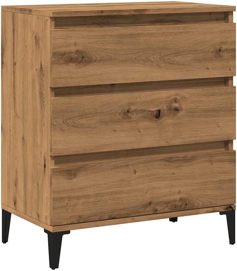 The Living Store Dressoir 60x35x70 cm bewerkt hout artisanaal eikenkleur Dressoir Opbergkast Salontafel Meubels Houtsoort