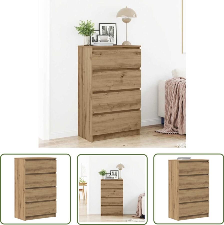 The Living Store Dressoir 60x35x98 5 cm bewerkt hout artisanaal eikenkleur Dressoir Eikenhouten Meubels Opslagmeubilair Salontafel Tv-stand