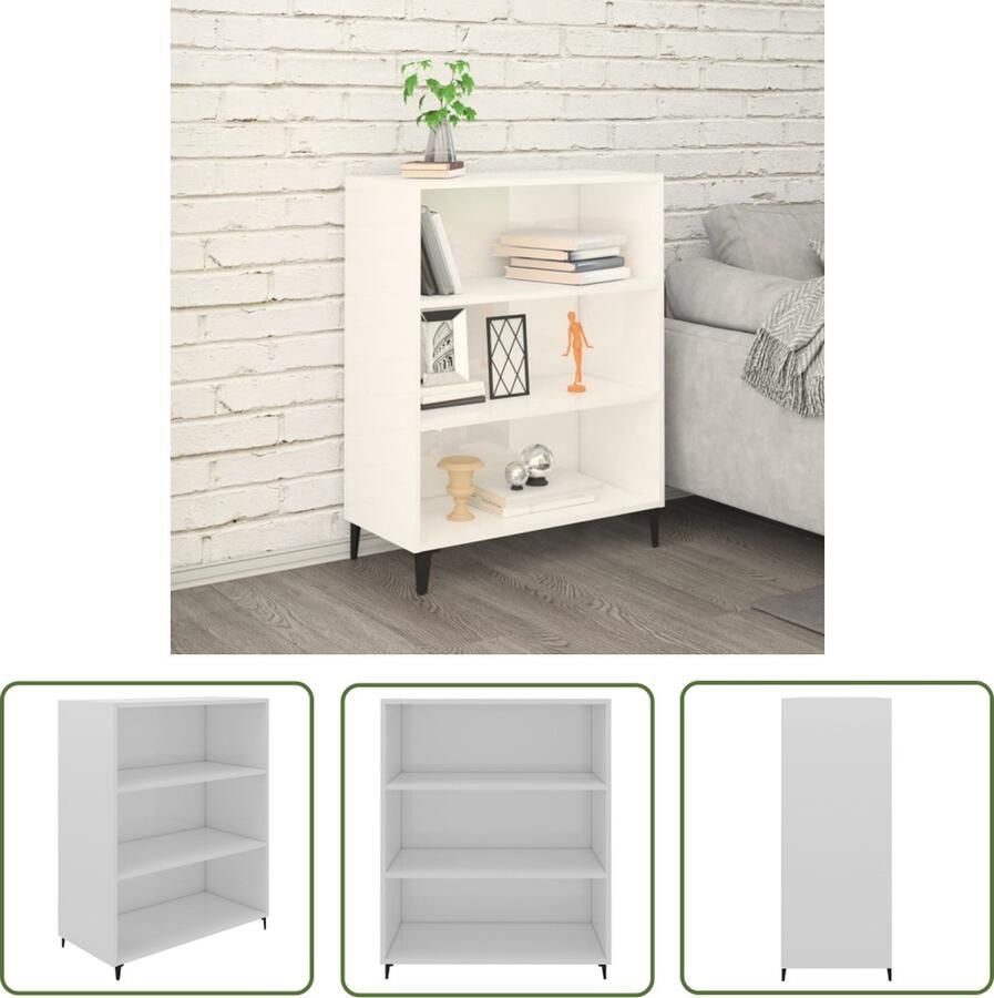 The Living Store Dressoir 69 5x32 5x90 cm bewerkt hout hoogglans wit Dressoir Houten Dressoir Witte Dressoir Vintage Dressoir Salontafel