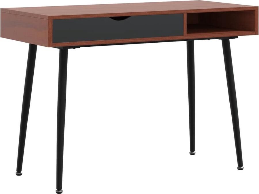 VidaXL Computerbureau 110x50x75 cm Bruin Hout Computerbureau Bureau Houten Bureau Bruine Bureau Laptop Tafel Werkplek