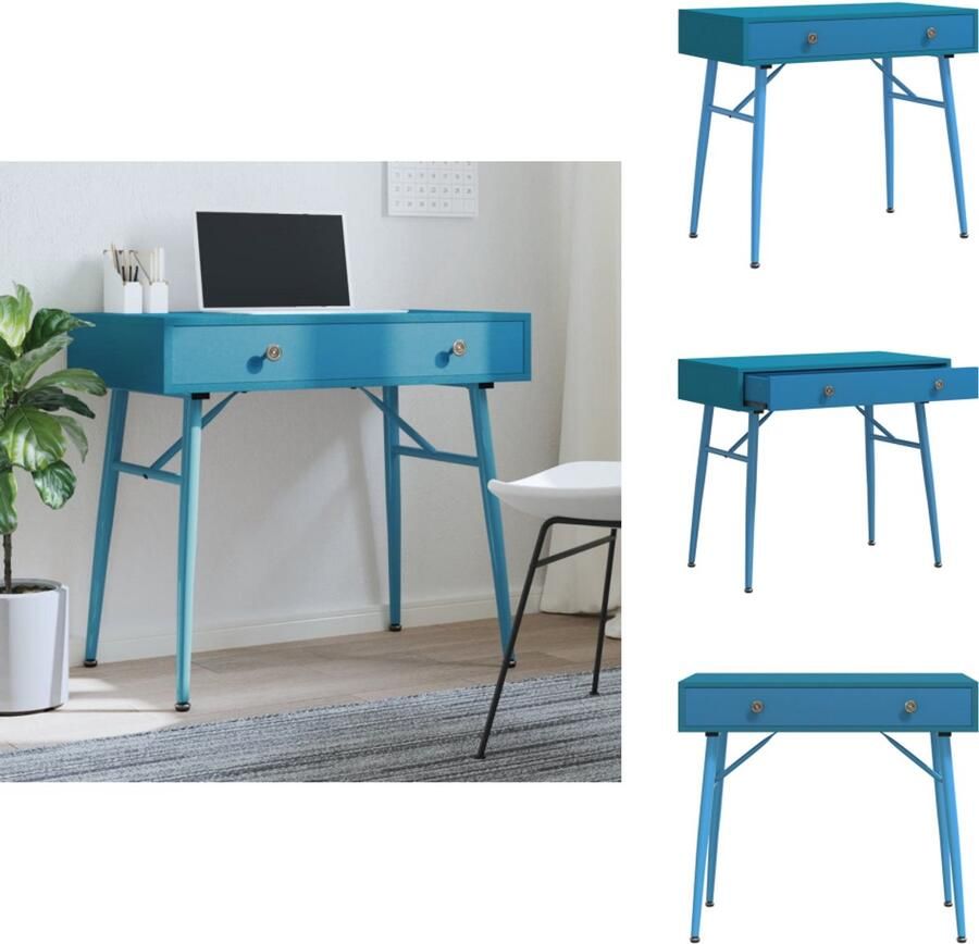 VidaXL Computerbureau Computerbureaus Bureau Laptoptafel Computerbureau in antieke stijl met lade 90x50x76 5 cm groen