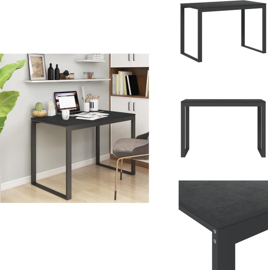 VidaXL Computertafel Computertafels Computerbureau Bureau Computerbureau 110x60x73 cm spaanplaat zwart