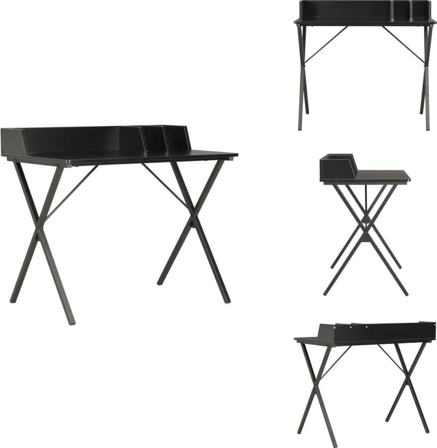 VidaXL Computertafel Computertafels Computerbureau Computerbureaus Bureau 80x50x84 cm zwart