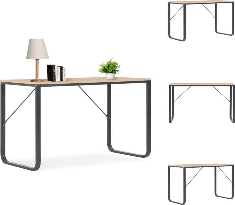 VidaXL Computertafel Computertafels Computerbureau Computerbureaus Computerbureau 120x60x73 cm zwart en eikenkleurig