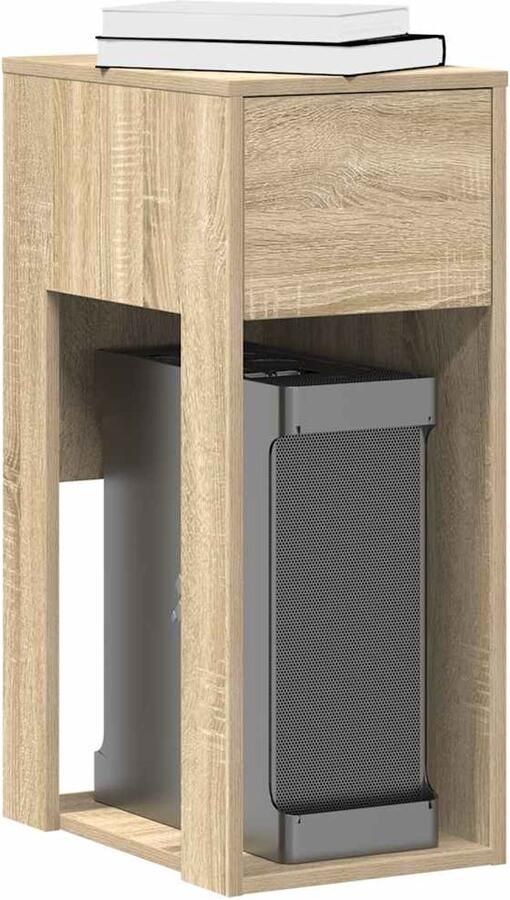 VidaXL Computer Bureau Computer Standaard Computertorenstandaard met lade 30x44x74 cm sonoma eikenkleurig Pc Tafel Laptop Houder Opberglade - Foto 2