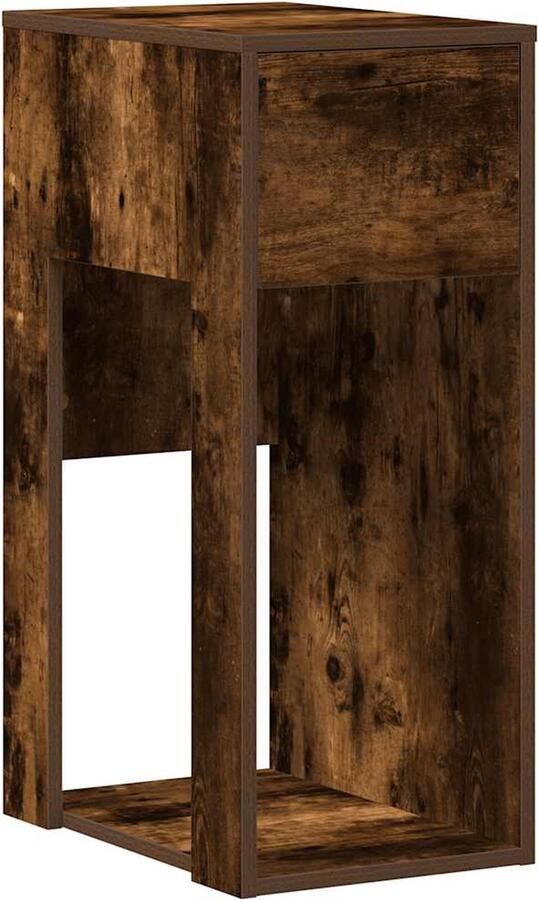 VidaXL Computertorenstandaard Lade Gerookt Eiken Computertoren Standaard Bureau Organizer Houten Laptop Tafel Pc Houder Opbergmeubel