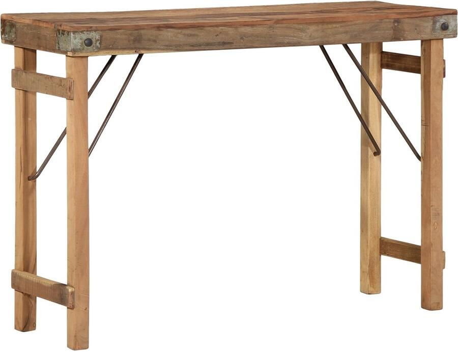 VidaXL Wandtafel Bruin 110 x 35 x 76 cm Massief gerecycled hout - Foto 2