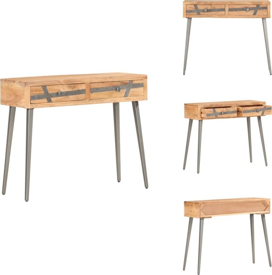 VidaXL -Wandtafel-90x30x75-cm-massief-acaciahout - Foto 2