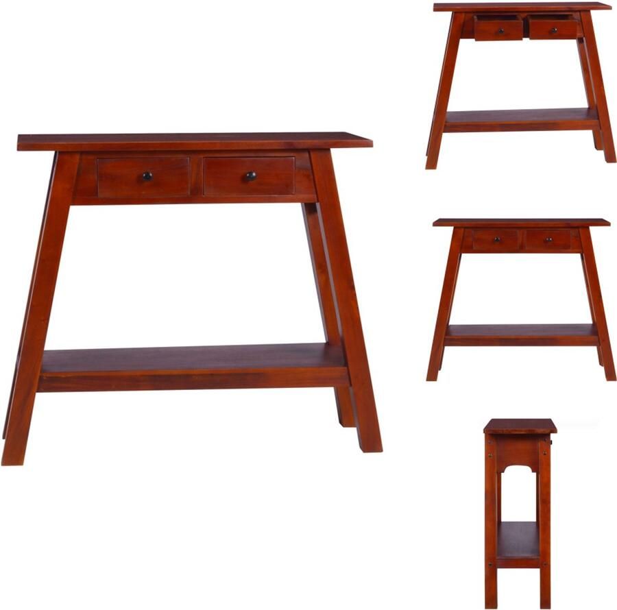 VidaXL Console Tafel Console Tafels Accent Tafel Accent Tafels Wandtafel 90x30x75 cm massief mahoniehout klassiek bruin