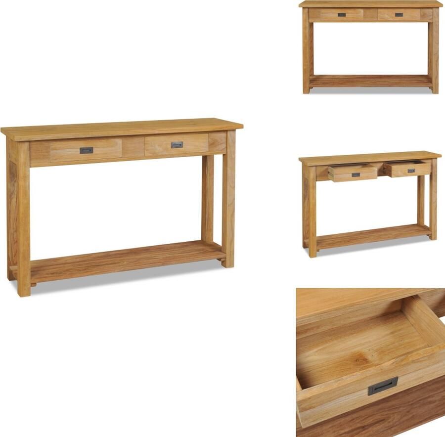 VidaXL Console Tafel Console Tafels Bijzettafel Bijzettafels Wandtafel 120x30x80 cm massief teakhout
