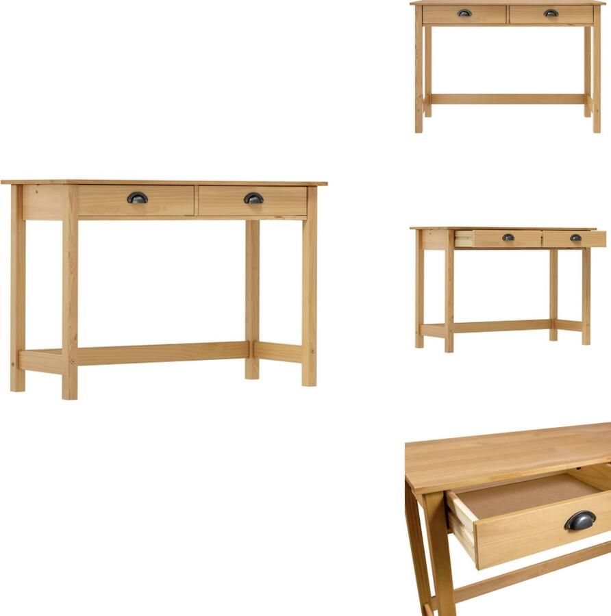 VidaXL Console Tafel Console Tafels Consoletafel Consoletafels Wandtafel Hill Range met 2 lades 110x45x74 cm grenenhout
