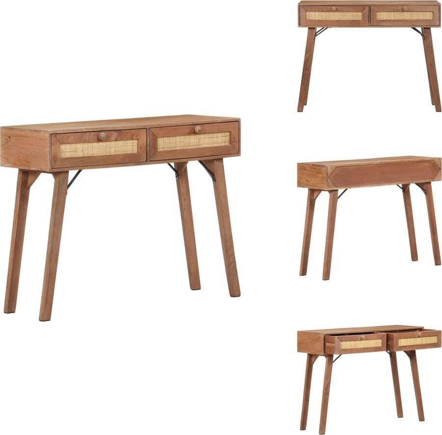 VidaXL Console Tafel Console Tafels Haltafel Haltafels Wandtafel 100x35x76 cm massief mangohout - Foto 2