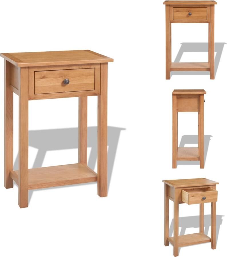 VidaXL Console Tafel Console Tafels Haltafel Haltafels Wandtafel 50x32x75 cm massief eikenhout
