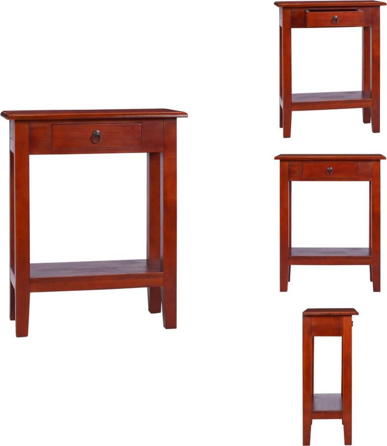 VidaXL Console Tafel Console Tafels Haltafel Haltafels Wandtafel 60x30x75 cm massief mahoniehout klassiek bruin