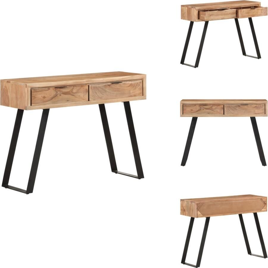 VidaXL -Wandtafel-met-natuurlijke-rand-100x35x76-cm-massief-acaciahout