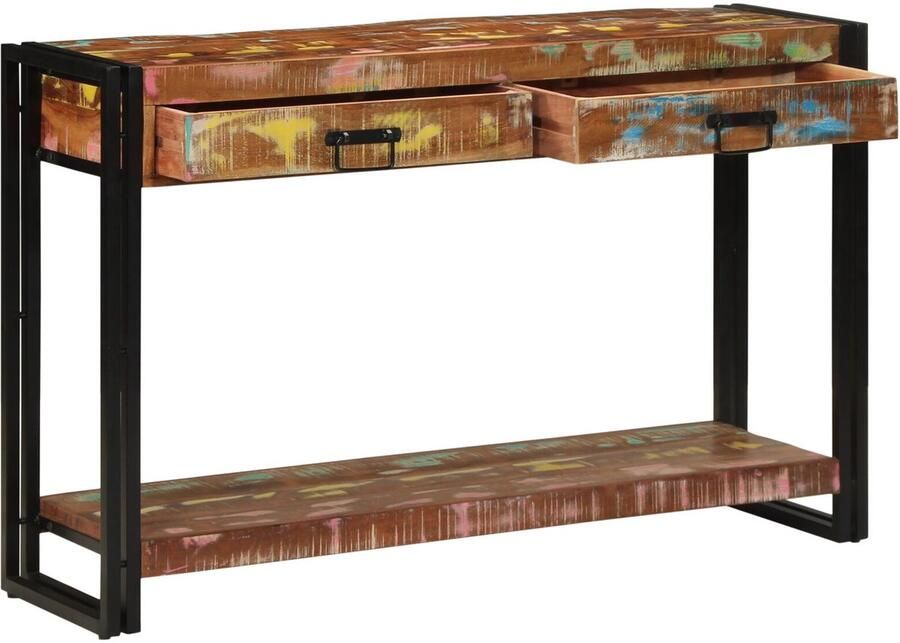 VidaXL Console Tafel Meerkleurig 120x33x75 cm Massief Hout Gerecycled