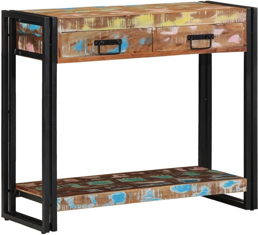 VidaXL Console Tafel Meerkleurig Massief gerecycled hout Medium Houtnerf