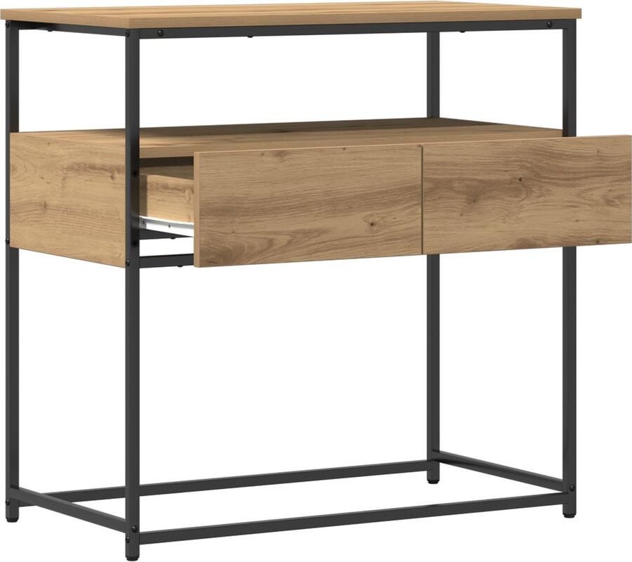 VidaXL Console Tafel Artisan Eiken Samengesteld Hout Opslag Bijzettafel - Foto 3