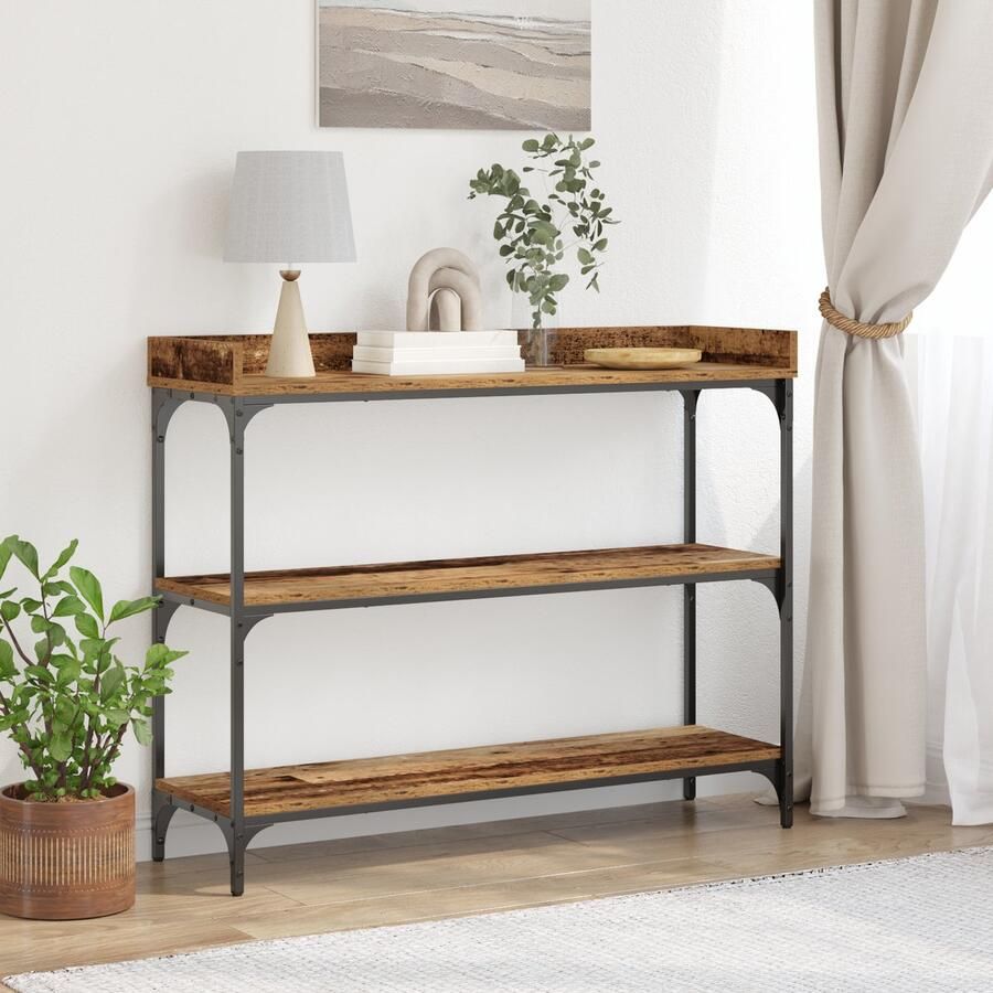 VidaXL Console Tafel Gerecycled Hout Metaal Hout Middelgroot Duurzaam