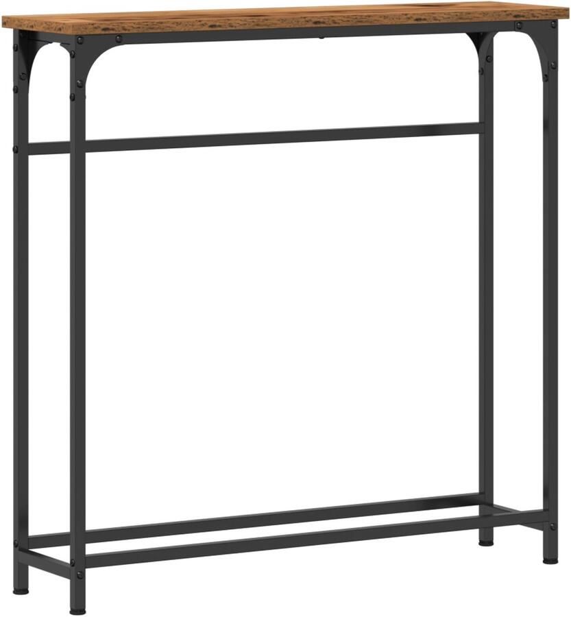VidaXL Console Tafel Oude Hout 75x19 5x75 cm Gefabriceerd Hout en Staal - Foto 2