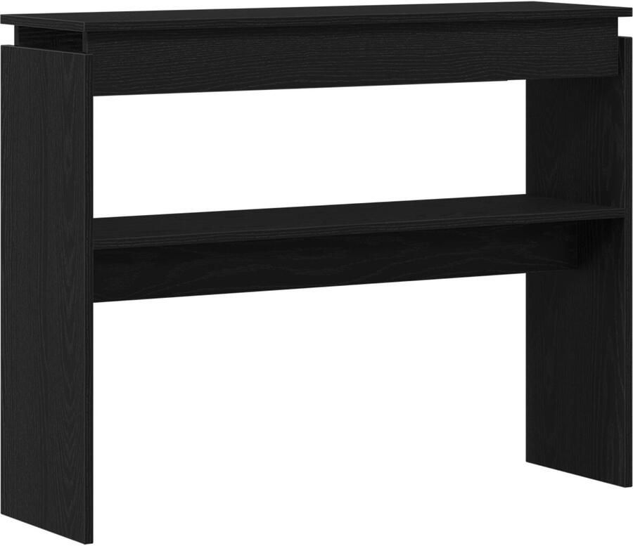 VidaXL Consoletable Zwart eiken Massief eikenhout 80 x 30 x 102 cm - Foto 2