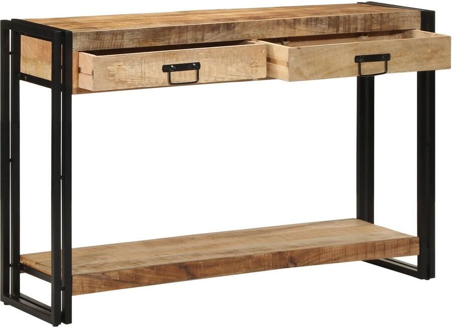 VidaXL Wandtafel met lade Bruin 120 x 33 x 75 cm massief mangohout