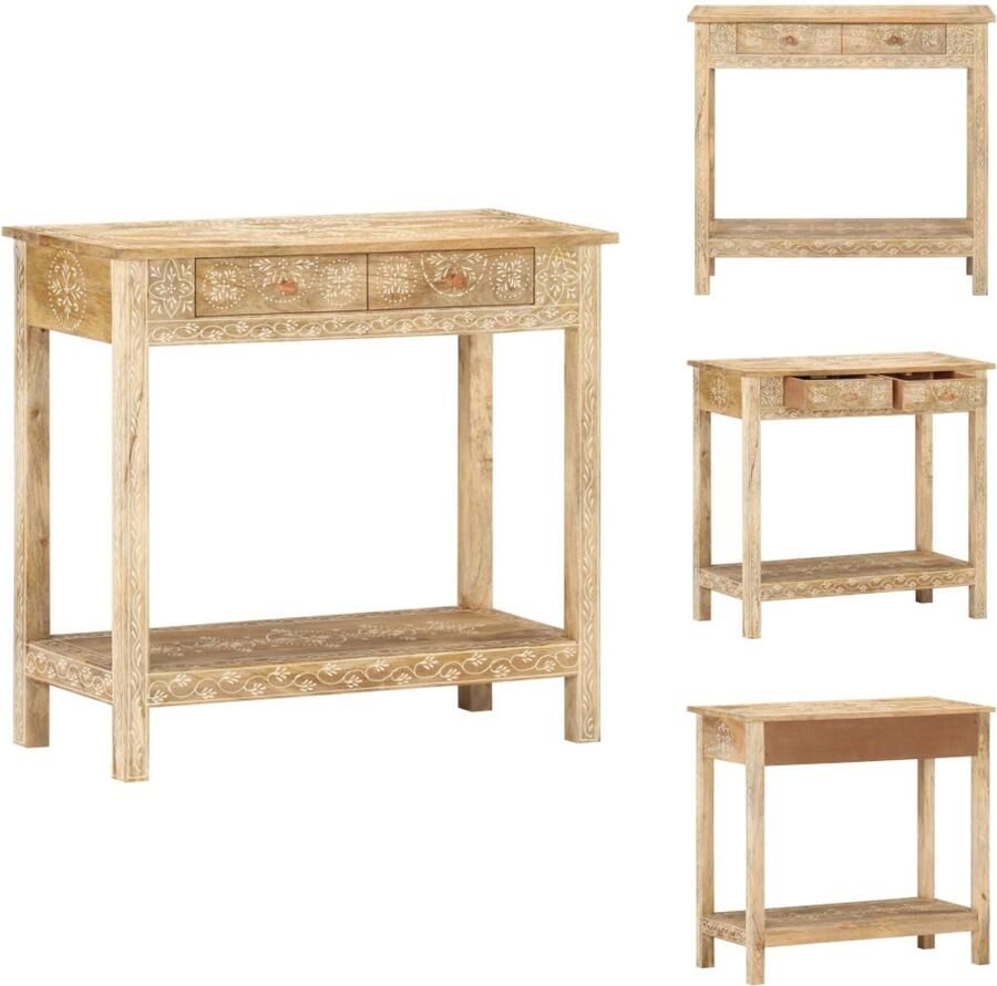 VidaXL Consoletafel Consoletafels Wandtafel Wandtafels Wandtafel 80x35x74 cm massief mangohout