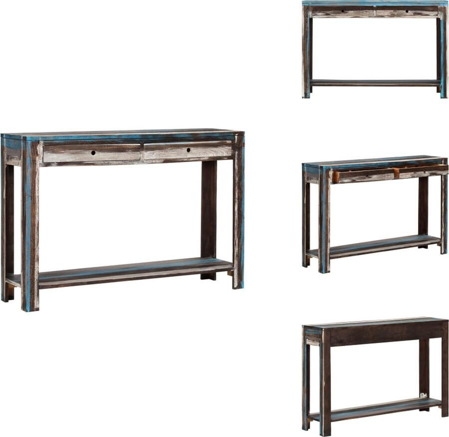 VidaXL Consoletafel Consoletafels Wandtafel Wandtafels Wandtafel vintage stijl 118x30x80 cm massief hout