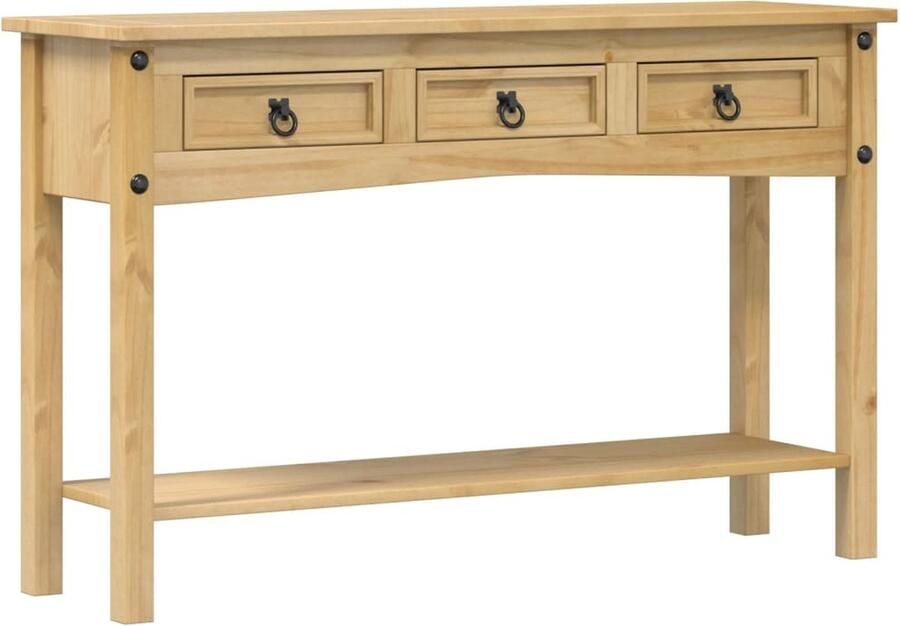 The Living Store Wandtafel Corona 114x34 5x73 cm massief grenenhout Wandtafel Corona Houten Wandtafel Grenoblehouten Wandtafel Consoletafel