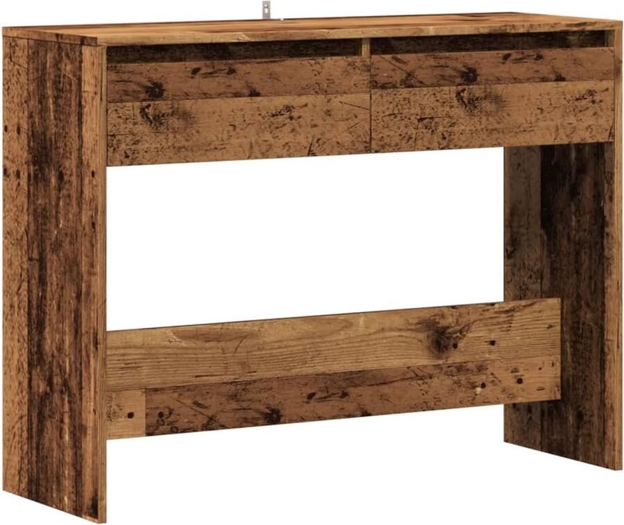 VidaXL Console Tafel Console Tafels Sofa Tafel Hal Tafel Wandtafel 100x35x76 5 cm bewerkt hout oud houtkleurig