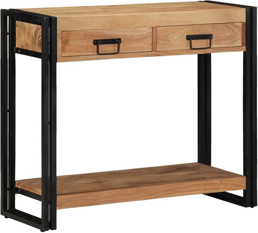 VidaXL Console Tafel Natuurlijk Hout Massief acaciahout Medium Opberging - Foto 2