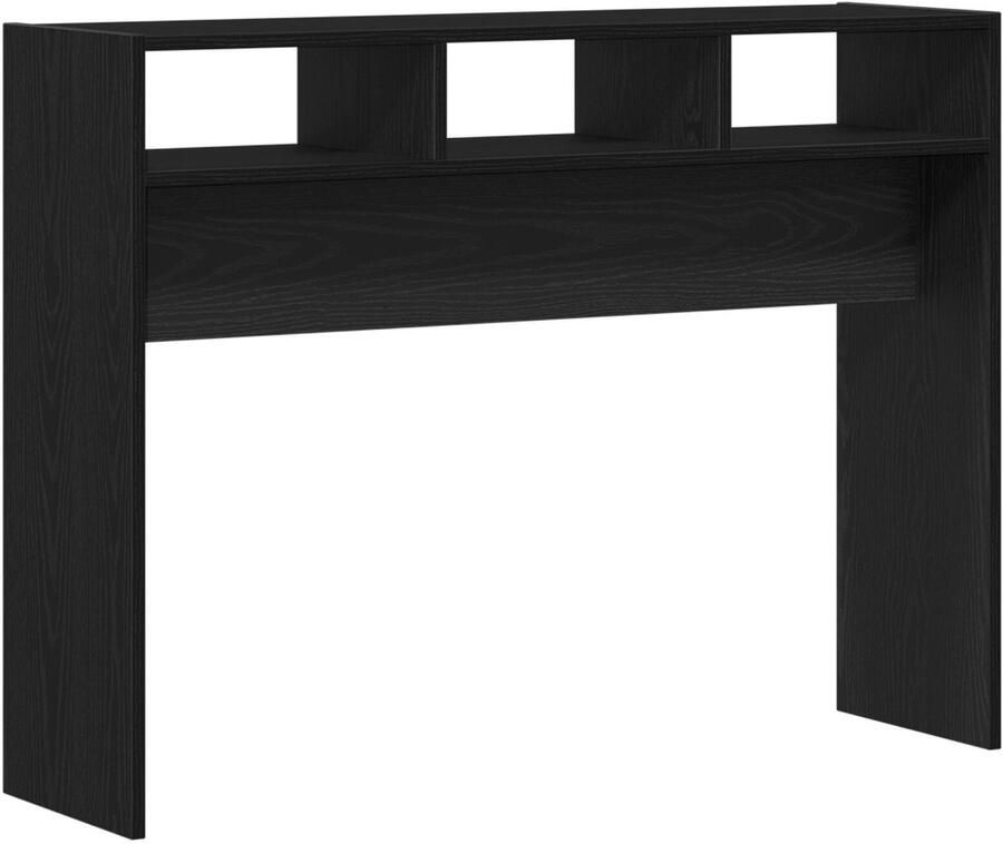 VidaXL Console Tafel Zwart Eikenhout Massief Eikenhout 105 x 30 x 80 cm