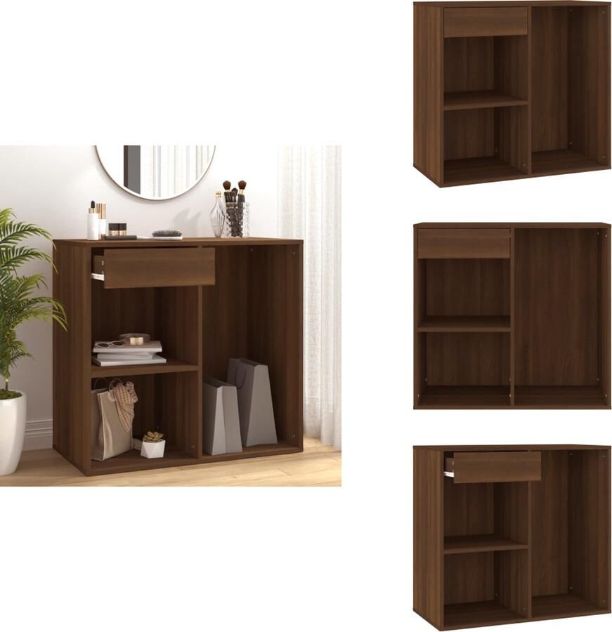 VidaXL Cosmeticakast Cosmeticakasten Sieradenkast Kast Cosmeticakast 80x40x75 cm bewerkt hout bruineikenkleurig