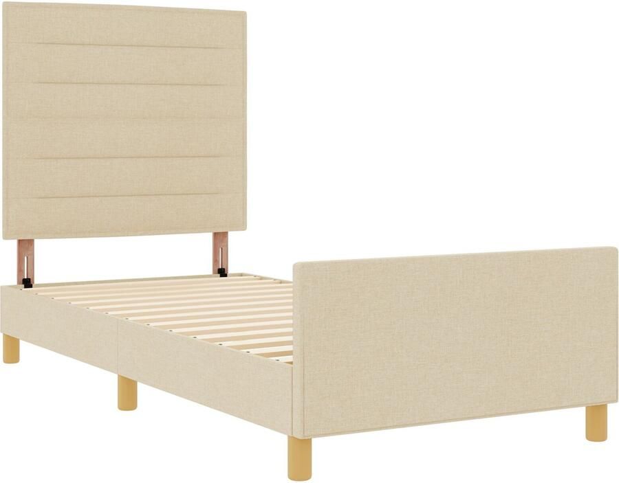 VidaXL Bedbodem Crème Stof 100 x 200 cm Eenvoudig Bedbodem Modern