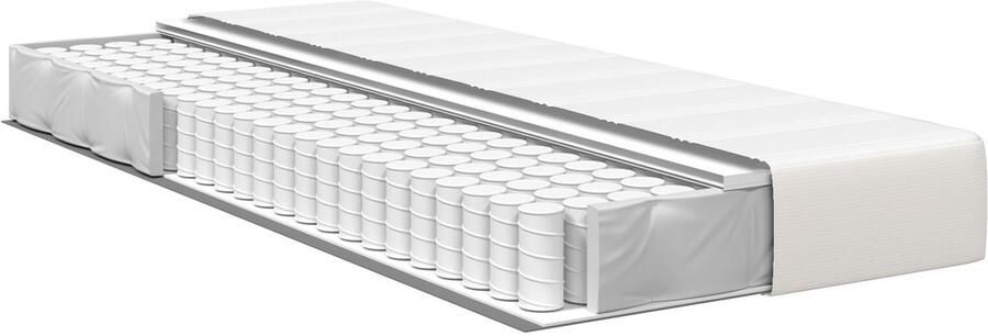 VidaXL Pocket Spring Matras Crème Medium 90x190x20 cm Stof