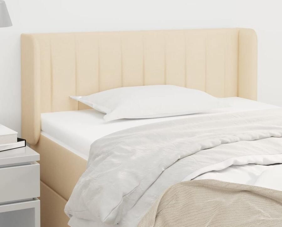 VidaXL Hoofdbord Stof 83x16x78 88 cm Crème Hoofd Bord Hoofdkussen Bedkleden Bedroom Furniture Slaap Accessoires Creme Kleur Stoffen Hoofdborden - Foto 3