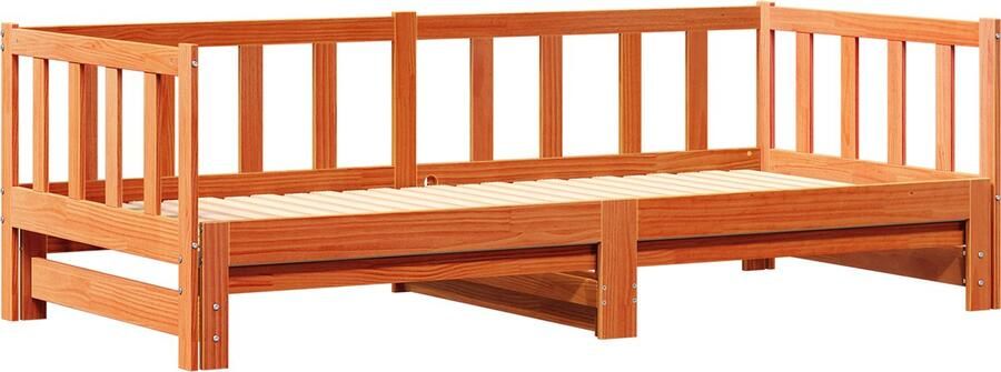 VidaXL Uittrekbare Daybed zonder Matras Wax Bruin 2x(90x190) cm