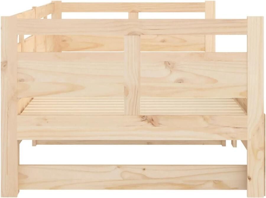 The Living Store Slaapbank uitschuifbaar massief grenenhout 2x(80x200) cm Slaapbank Slaapbanken Uitschuifbare Slaapbank Bedbank Bed Bedframe Houten Bedframe Bedbodem Slaapmeubel Ledikant Uitschuifbare Slaapbanken