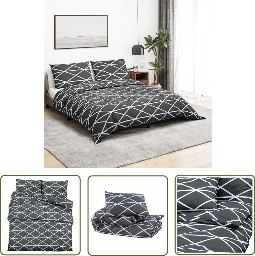 VidaXL Dekbedovertrekset 140x200 cm Katoen Grijs Dekbedovertrek Hoeslaken Linnen Bedding Katoen Tweepersoonsbed Grijs Standaard 100