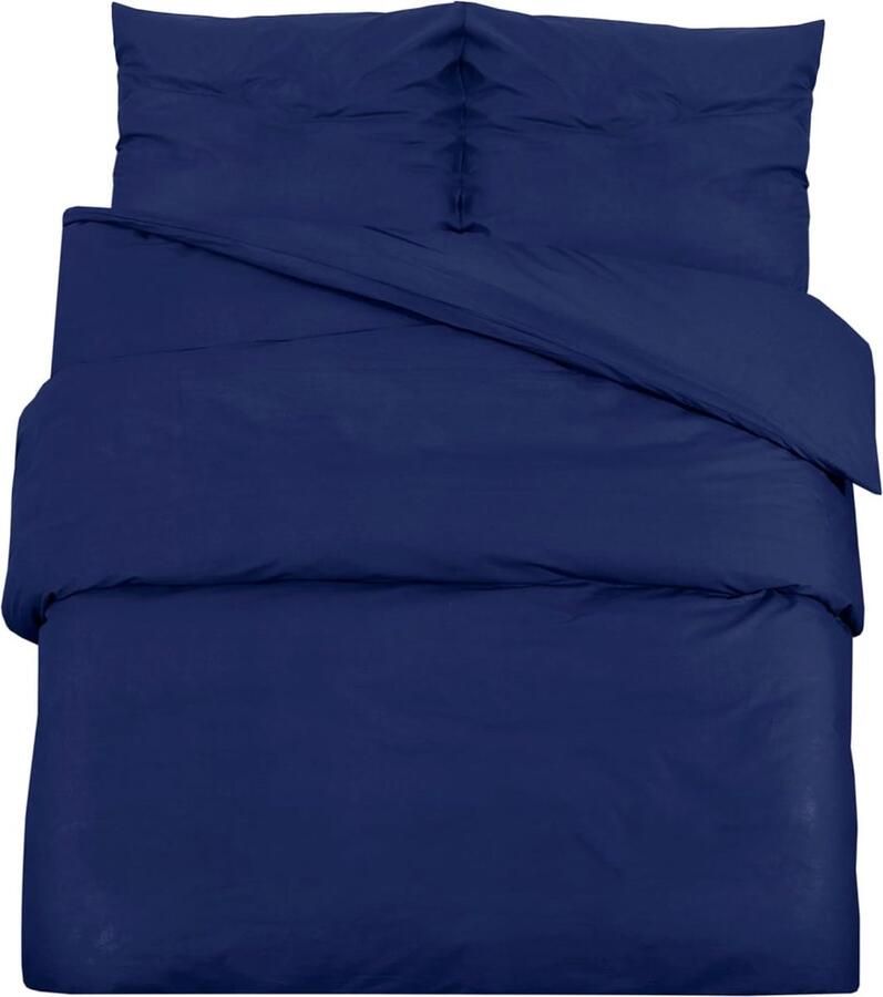 VidaXL Dekbedovertrekset 220x240 cm katoen blauw Dekbedovertrek Bedding Katoen Blauw Tweepersoonsbed Slaapkamerdecoratie Luxe Bedlinnen Standaard 100 - Foto 2
