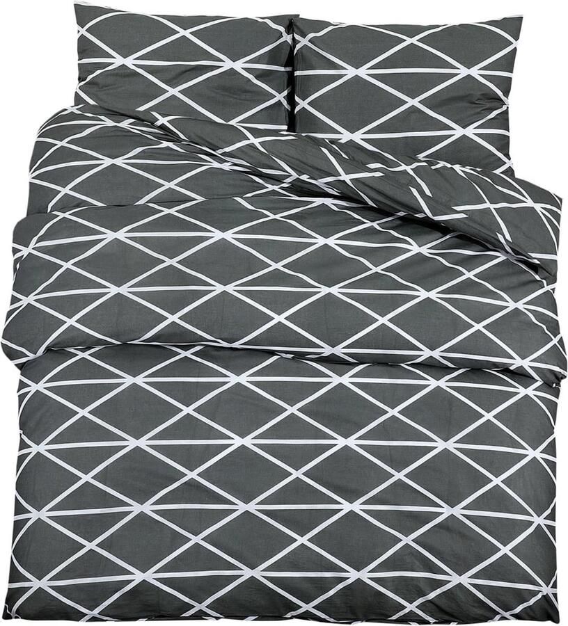 VidaXL Dekbedovertrekset 260x240 cm Katoen Grijs Dekbedovertrek Hoeslaken Linnen Bedding Slaapkamerdecoratie Katoen Tweepersoonsbed Grijs - Foto 2