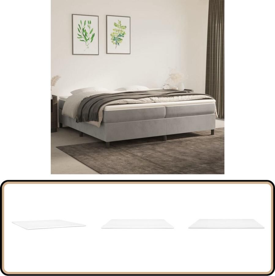 VidaXL Dekmatras 200x200x5 cm Comfortabel Wit Dekmatras Slaapcomfort Topmatras Matras Bescherming Anti Allergisch Ademend Matras Hoofdkussen