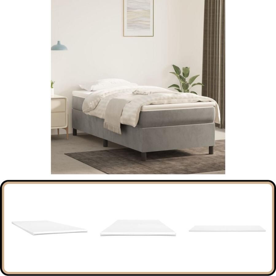 VidaXL Dekmatras 80x200x5 cm Wit Polyester Dekmatras Topmatras Slaapcomfort Matras Bescherming Koud Schuim Witte Dekmatras