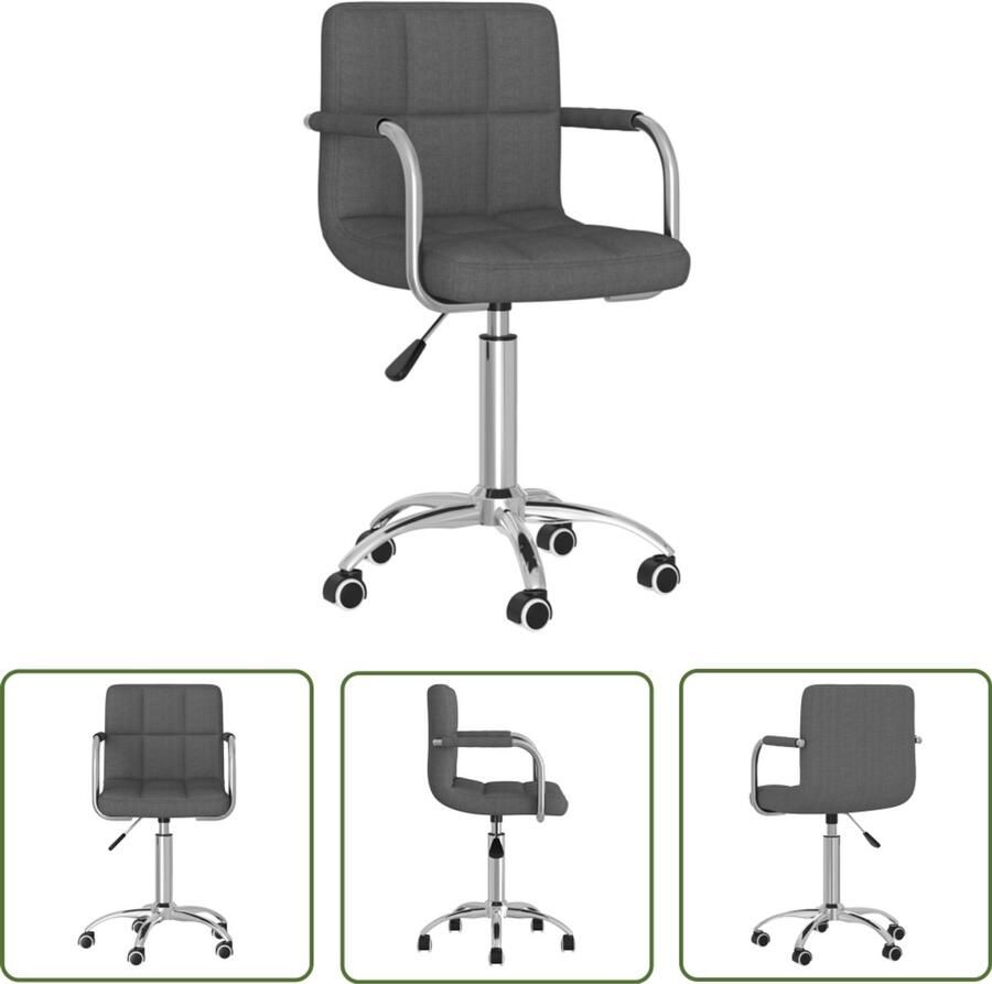 The Living Store Eetkamerstoel draaibaar stof donkergrijs Draaibare Eetkamerstoel Design Stoel Eetkamer Meubels Comfortabele Stoel Modern Interieur
