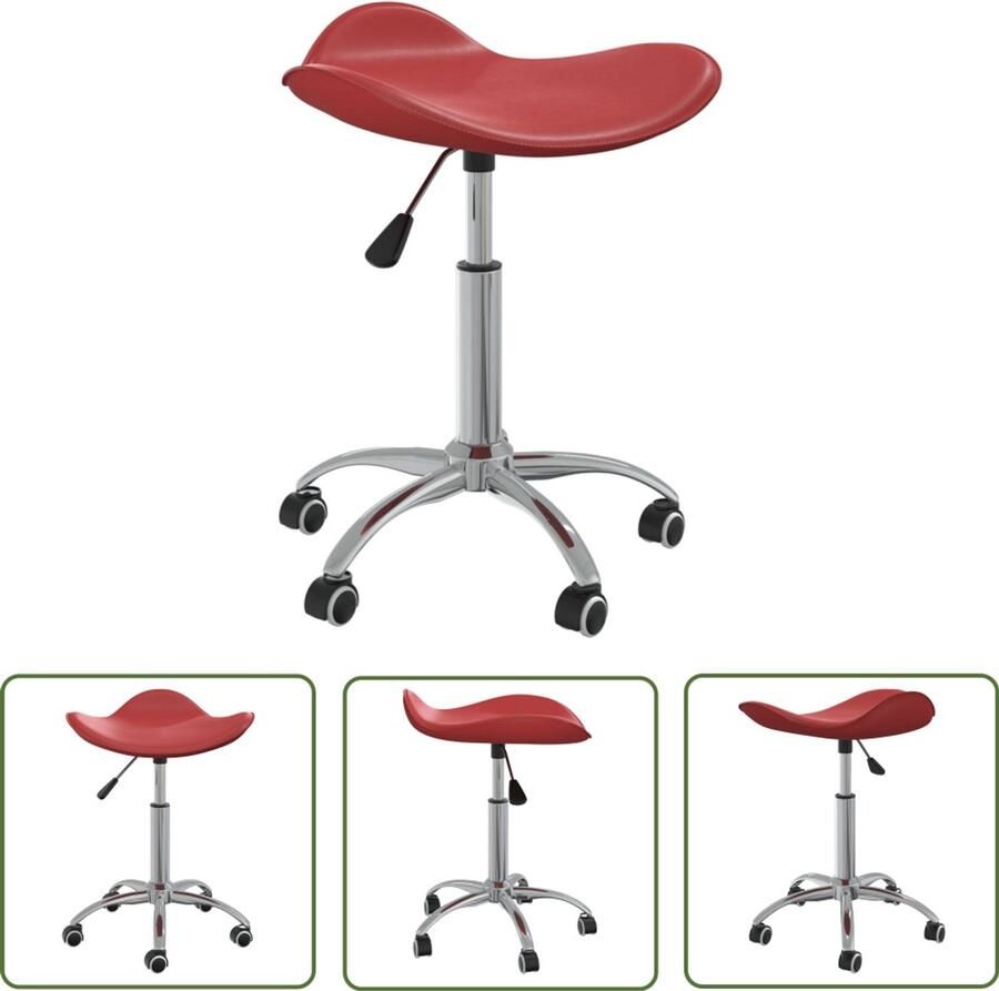 VidaXL Eetkamerstoel draaibaar kunstleer wijnrood Trendy Stoel Design Stoel Draaistool Eetkamerstoel Kunstleder Stoel