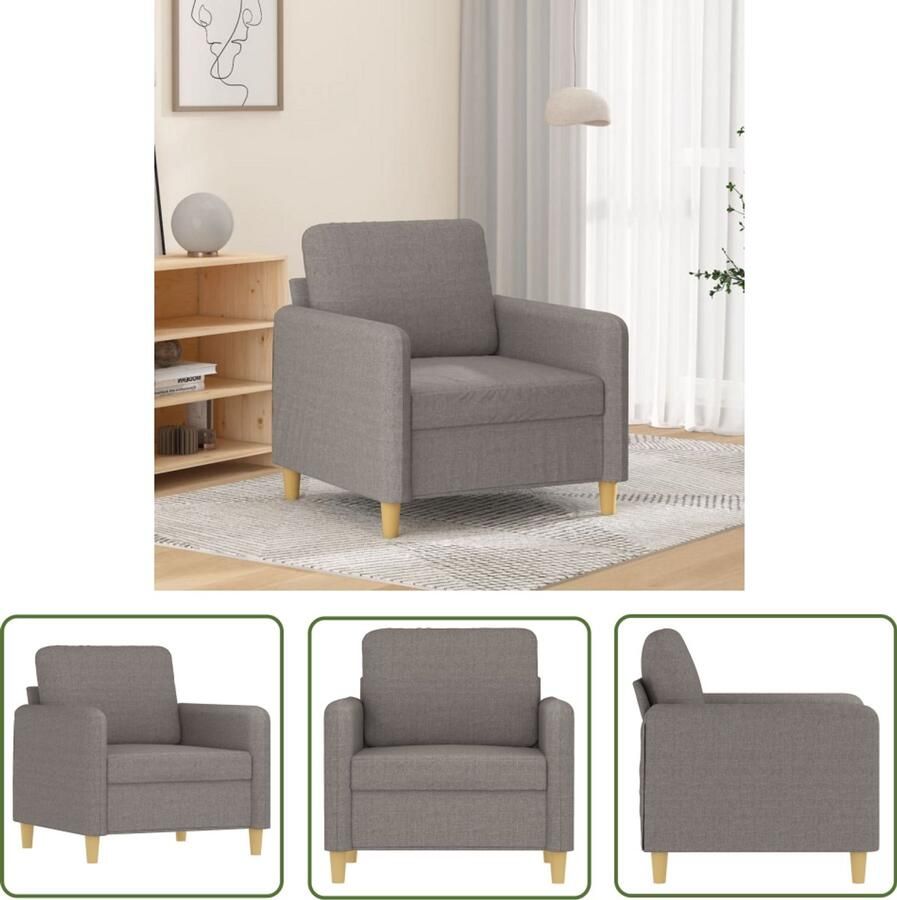 VidaXL Fauteuil 60 cm stof taupe Fauteuil Designstoel Lounge Stoel Leeshoek Livingkamer
